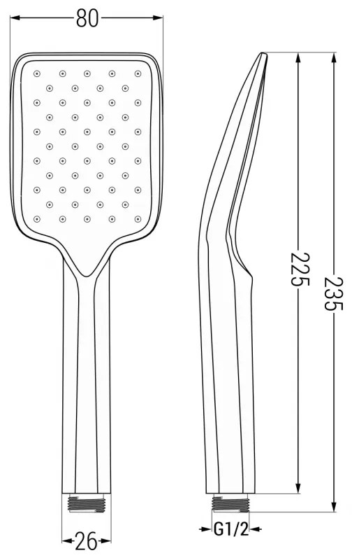 Mexen tartozékok - kézizuhanyfej R-62, 1 funkciós, grafit, 79562-66