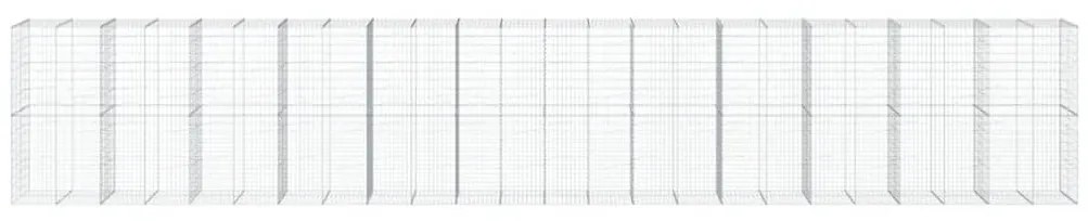 horganyzott vas gabion kosár fedéllel 1200 x 100 x 200 cm