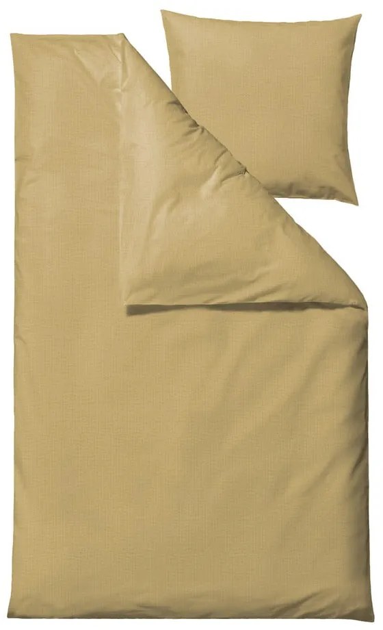 Sárga bio pamut ágyneműhuzat 200x140 cm Wave Straw - Södahl