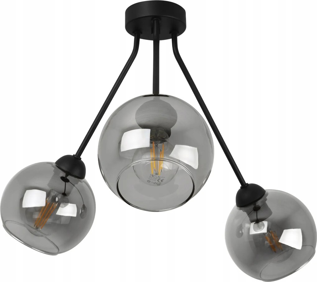 Mennyezeti Lámpa Lógó Csillár Hármas Lámpabúra Plafon Üveg Gömbök Loft