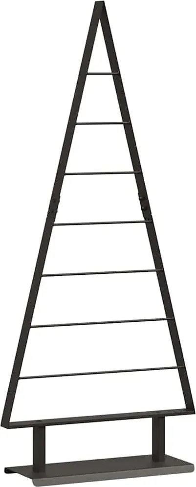 vidaXL Fém karácsonyfa állvánnyal Fekete 125,5 cm Acél