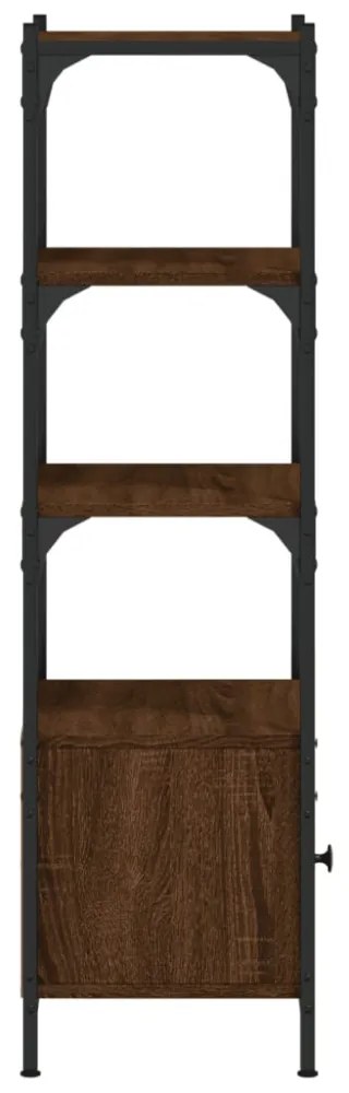 3 szintes barna tölgy szerelt fa könyvespolc 41 x 30 x 109,5 cm