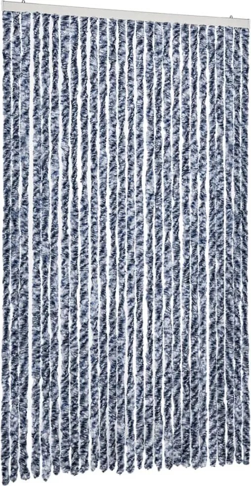 vidaXL kék és fehér zsenília rovarfüggöny 118 x 220 cm