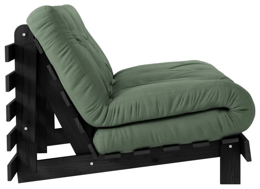 Zöld kinyitható kanapé 140 cm Roots Black Night – Karup Design