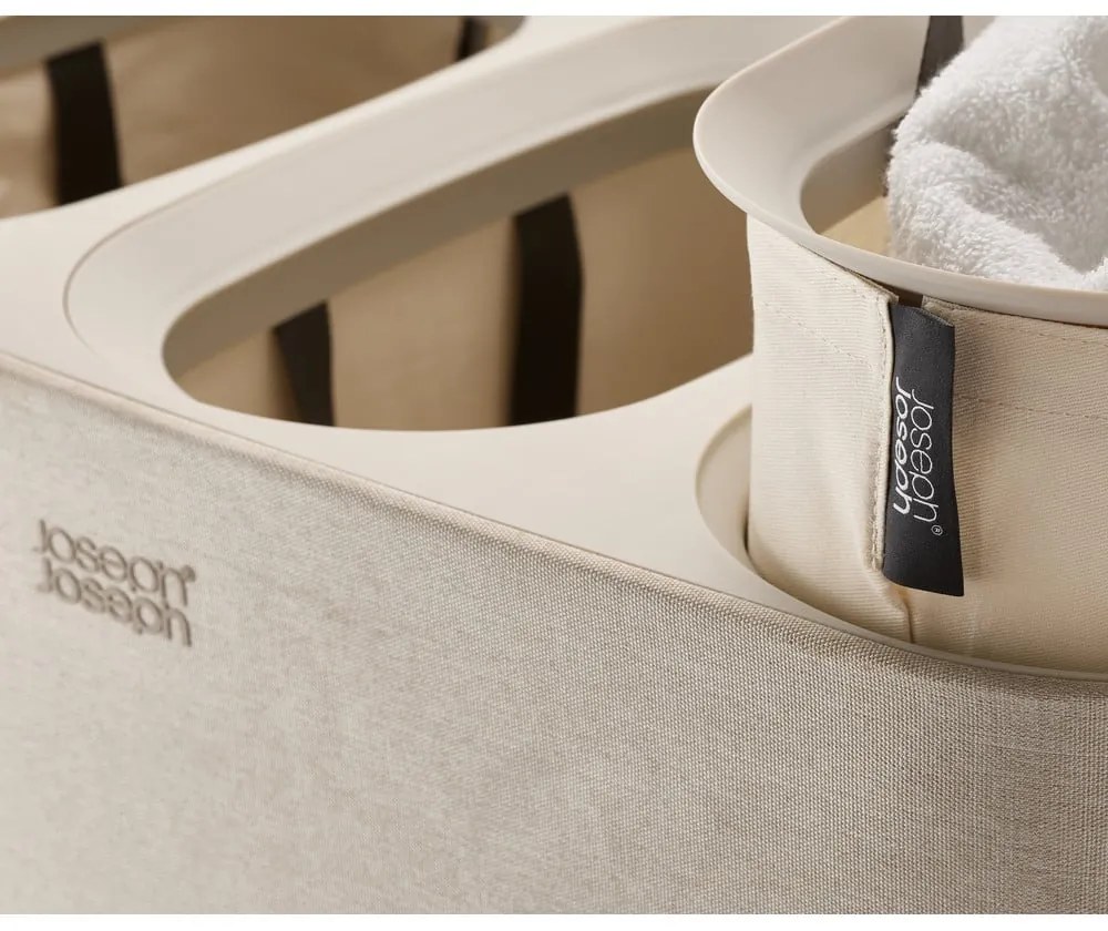 Bézs textil szennyeskosár 90 l Tota Trio – Joseph Joseph