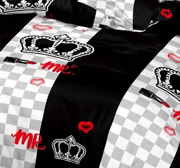 Ágynemű CROWN BLACK 7 részes 140X200 cm