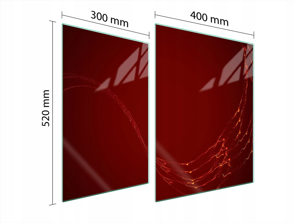 Üveg Tűzhelyvédő Főzőlap 70x52 Piros Edzett Üveg