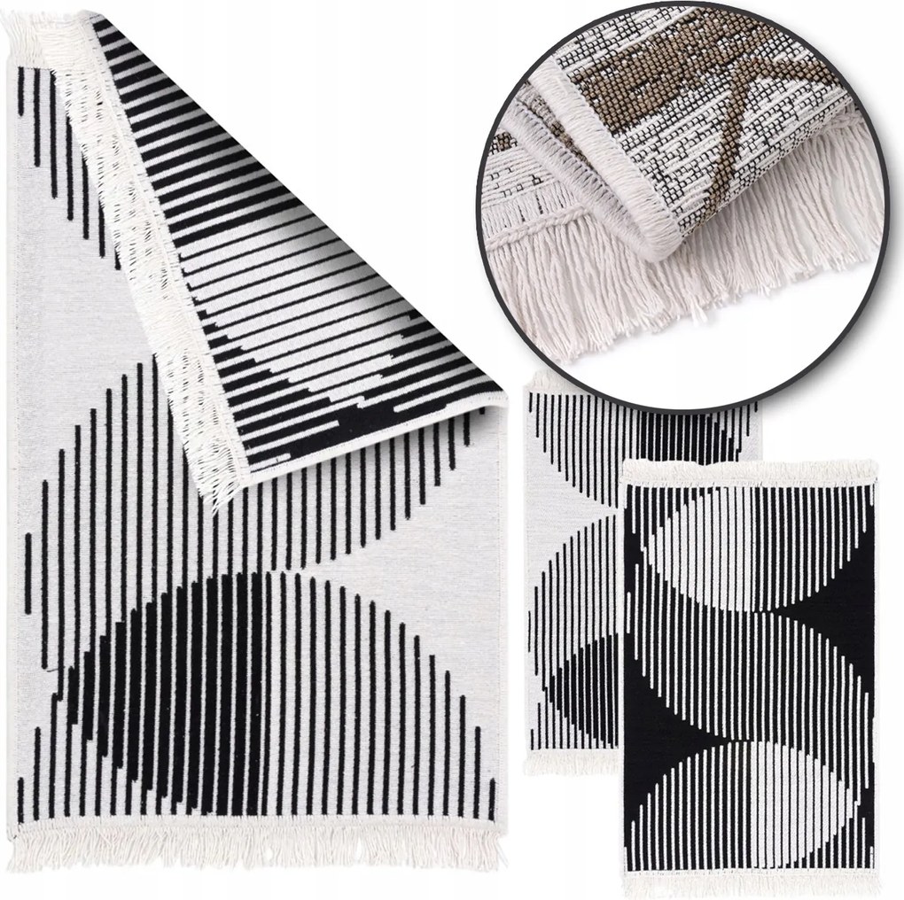 Kilim Boho Szőnyeg Járda Kétoldalas Szőnyeg Puha Szőtt Mintás 80x150 cm