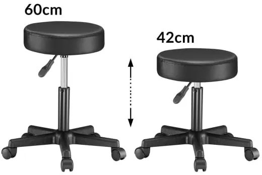 Casaria® Gurulós puff - fekete