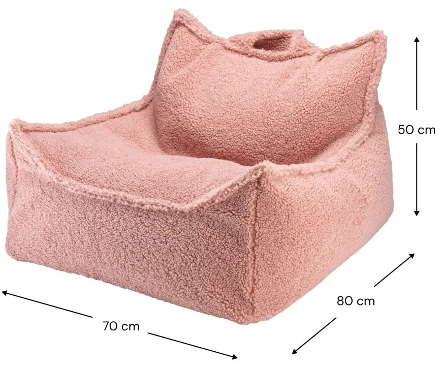 Rózsaszín buklé gyerek babzsákfotel Chair – Wigiwama