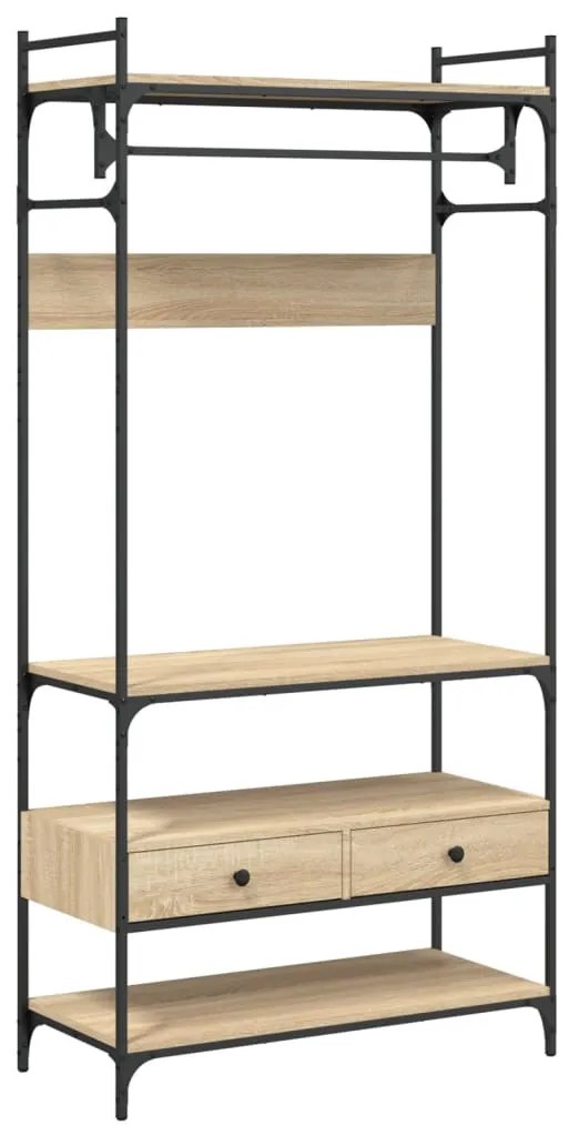 sonoma tölgy szerelt fa ruhásszekrény fiókokkal 89x39x184,5 cm