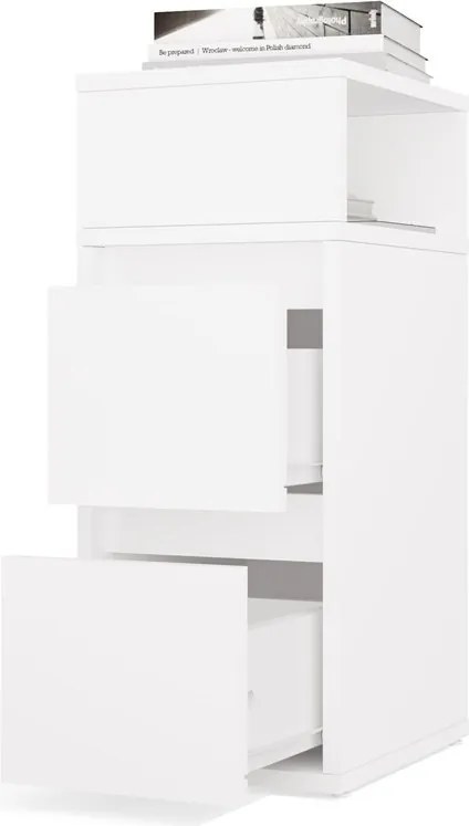 YORK éjjeliszekrény 27x32x65 cm, fehér