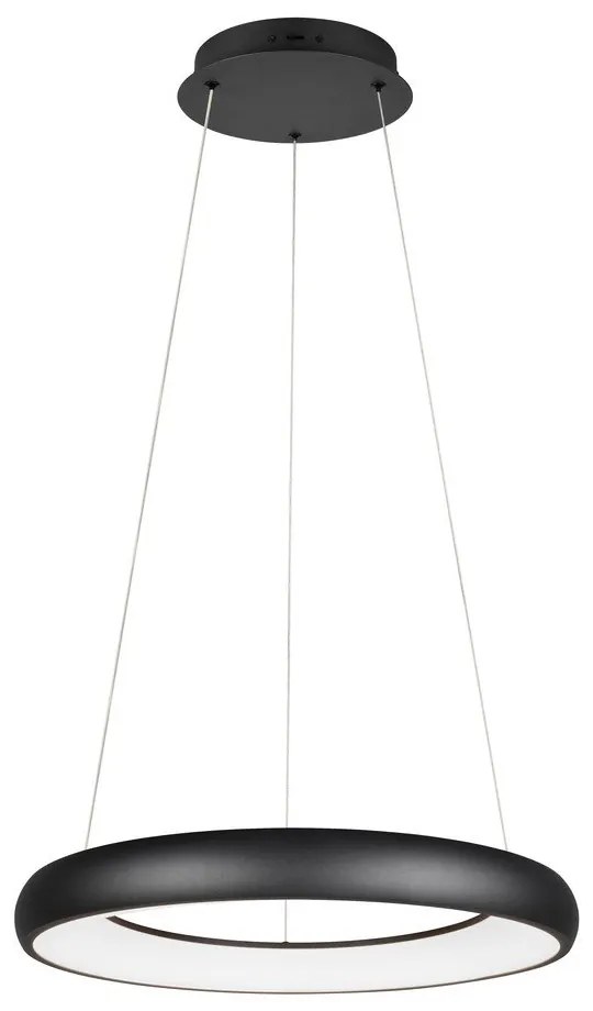 Matt fekete LED dimmelhető függőlámpa fém búrával ø 62 cm Cardona – Trio