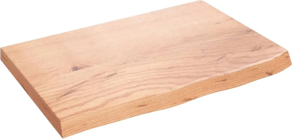 vidaXL világosbarna kezelt tömör tölgyfa asztallap 60x40x(2-4) cm