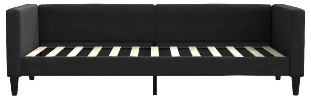 fekete szövet kanapéágy matraccal 80 x 200 cm