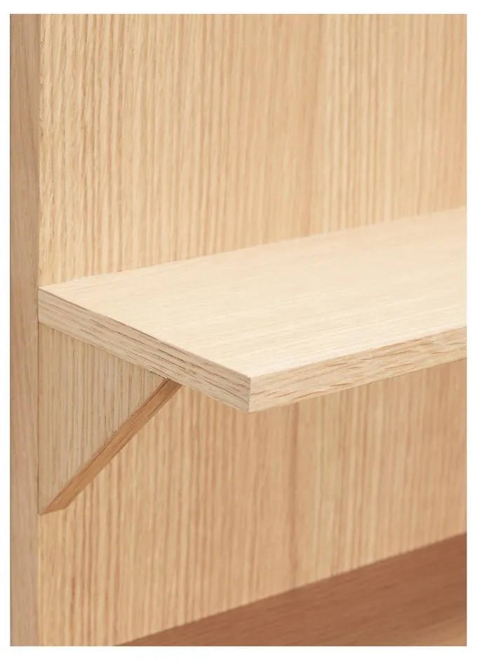 Natúr színű többszintes fali polc tölgyfa dekorral 40 cm Straight – Hübsch