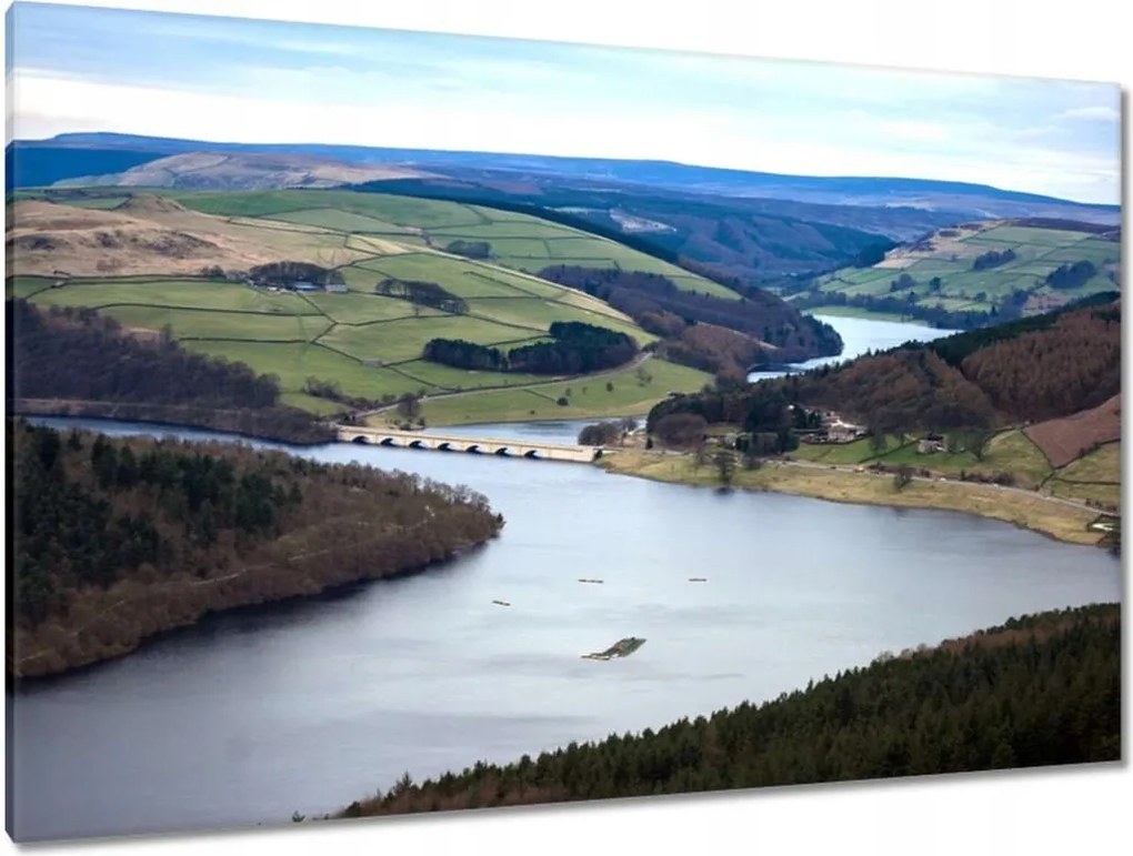 Festmények 120x80 Tájkép folyóval