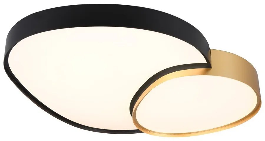 Fekete-aranyszínű LED mennyezeti lámpa 63.5x77 cm Rise – Trio
