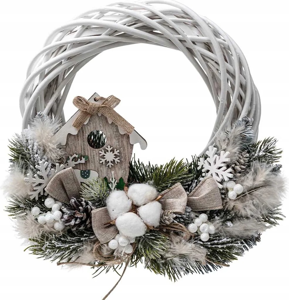 Karácsonyi Koszorú Karácsonyi Dísz Fehér, Karácsonyi