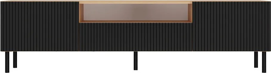 MIX RTV KAMA160 TV állvány (egyenes mintázat), tölgy-fekete