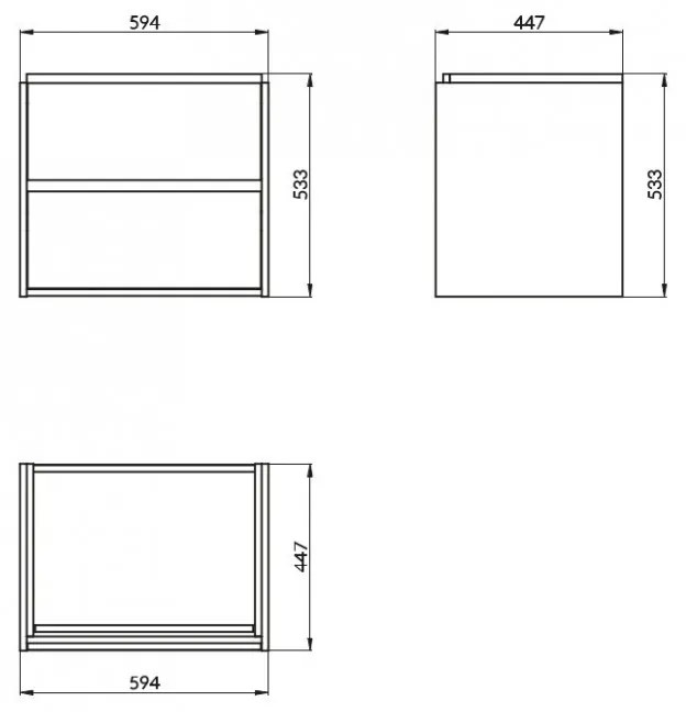 Cersanit - Crea mosogató alatti szekrény 60cm, fehér fényes, S924-003