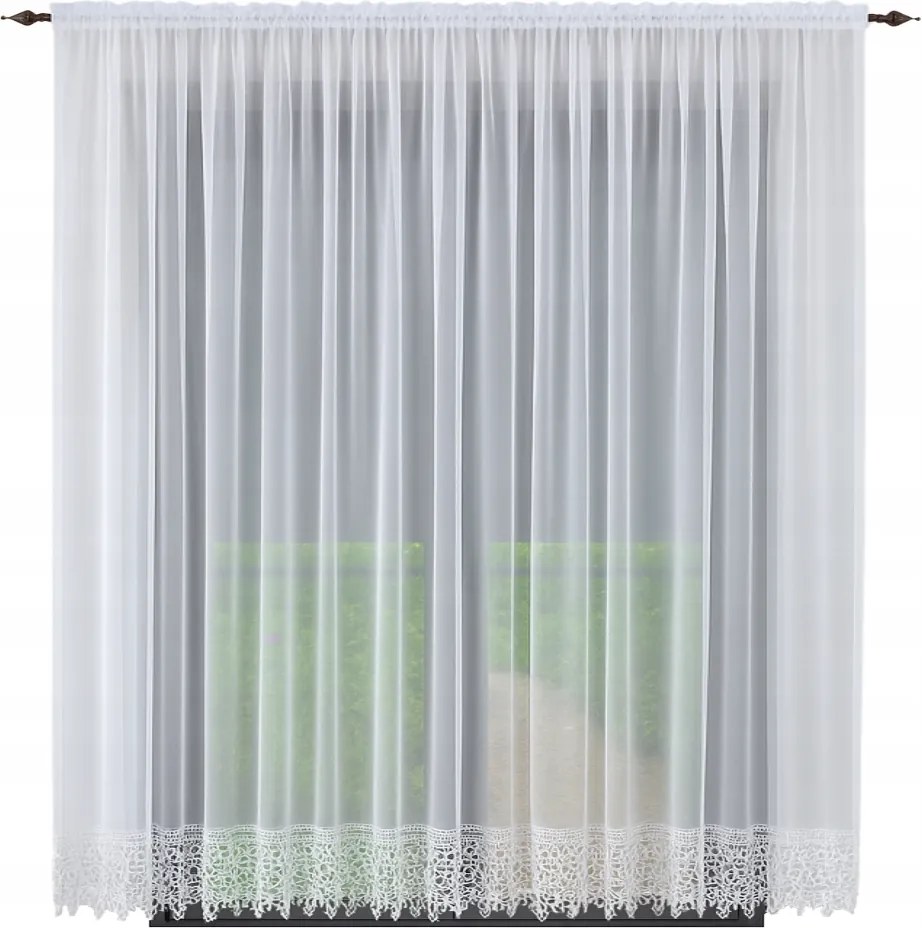 Függöny sima csipkével 230x400 hosszú függöny a nappaliba gipiurával hosszú