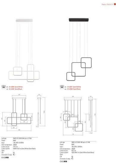 Redo 01-2099 - Dimmelhető LED kábeles csillár THAI LED/86W/230V fehér