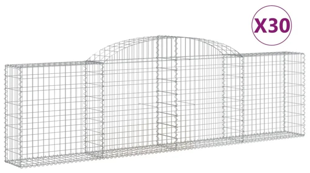 30 db íves horganyzott vas gabion kosár 300x30x80/100 cm