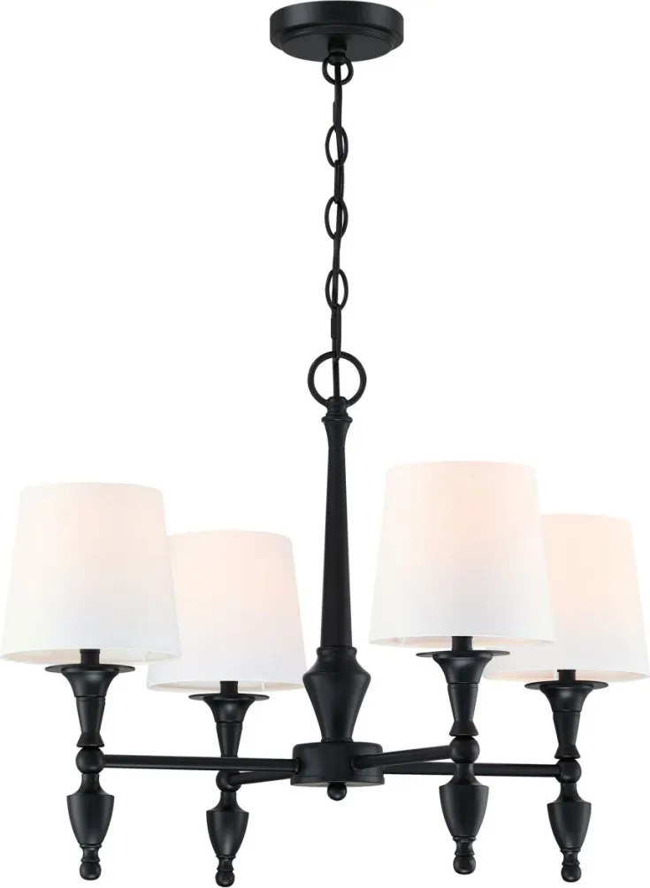COSMOLIGHT P04166BK-WH AUSTIN Provence Csillár Fekete E27 IP20