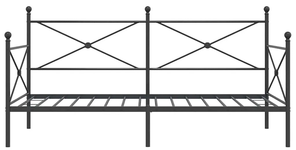 kanapéágy matrac nélkül fekete 100x190 cm acél