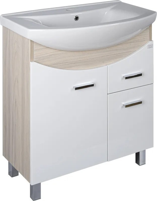 TMP ZX 65 - SONOMA - álló fürdőszobabútor - Sanovit ZENON - 6065 porcelán mosdóval - 65 x 47 cm