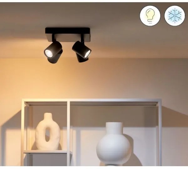 WiZ - LED RGBW Dimmelhető spotlámpa IMAGEO 4xGU10/4,9W/230V fekete Wi-Fi