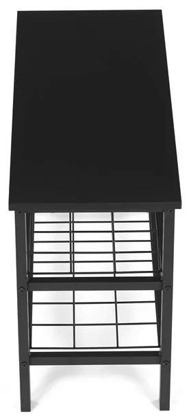 Fekete Fém Cipőtartó, 2 Polcos