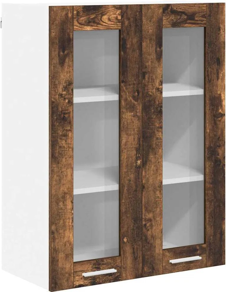 vidaXL Függő szekrény tárolóval Füstölt tölgy 60 x 31 x 80 cm Faanyag