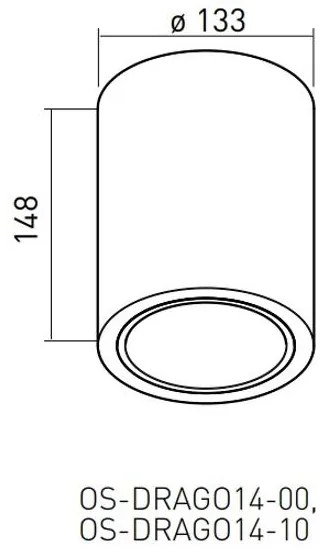 Lámpa Mennyezeti lámpatest DRAGO, max 60W, E27, AC220-240V, 50-60Hz, IP20, 133x148 mm, fehér