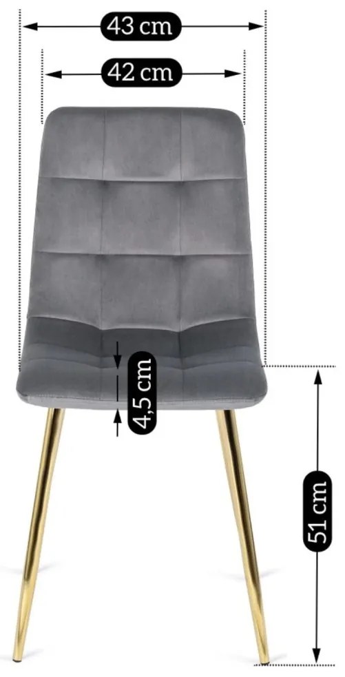 YORK szék, szürke, velúr