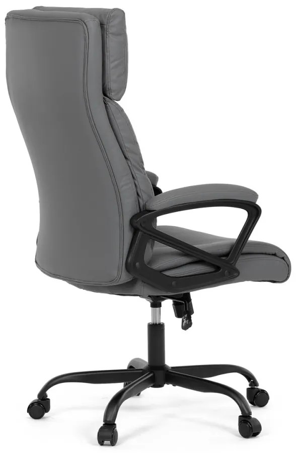 Scaun pivotant de birou confortabil în gri cu tapițerie din piele artificială. KA-Y346