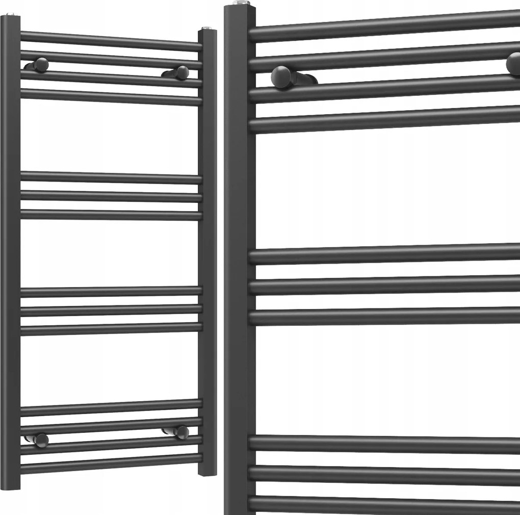 Fürdőszobai Radiátor Létra 500x1000 385W 14-BORDÁS Fekete Slim 50x100cm