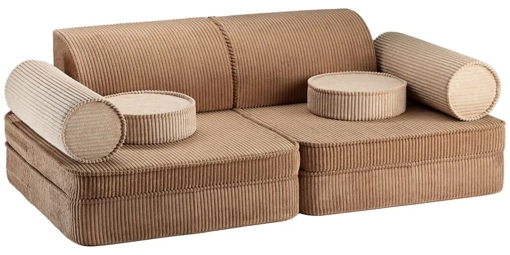 Barna kordbársony gyerek kanapé 132 cm Settee – Wigiwama