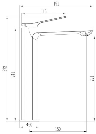 Invena Neri, magas mosdócsaptelep h-272, réz matt, INV-BU-P1-W14-L