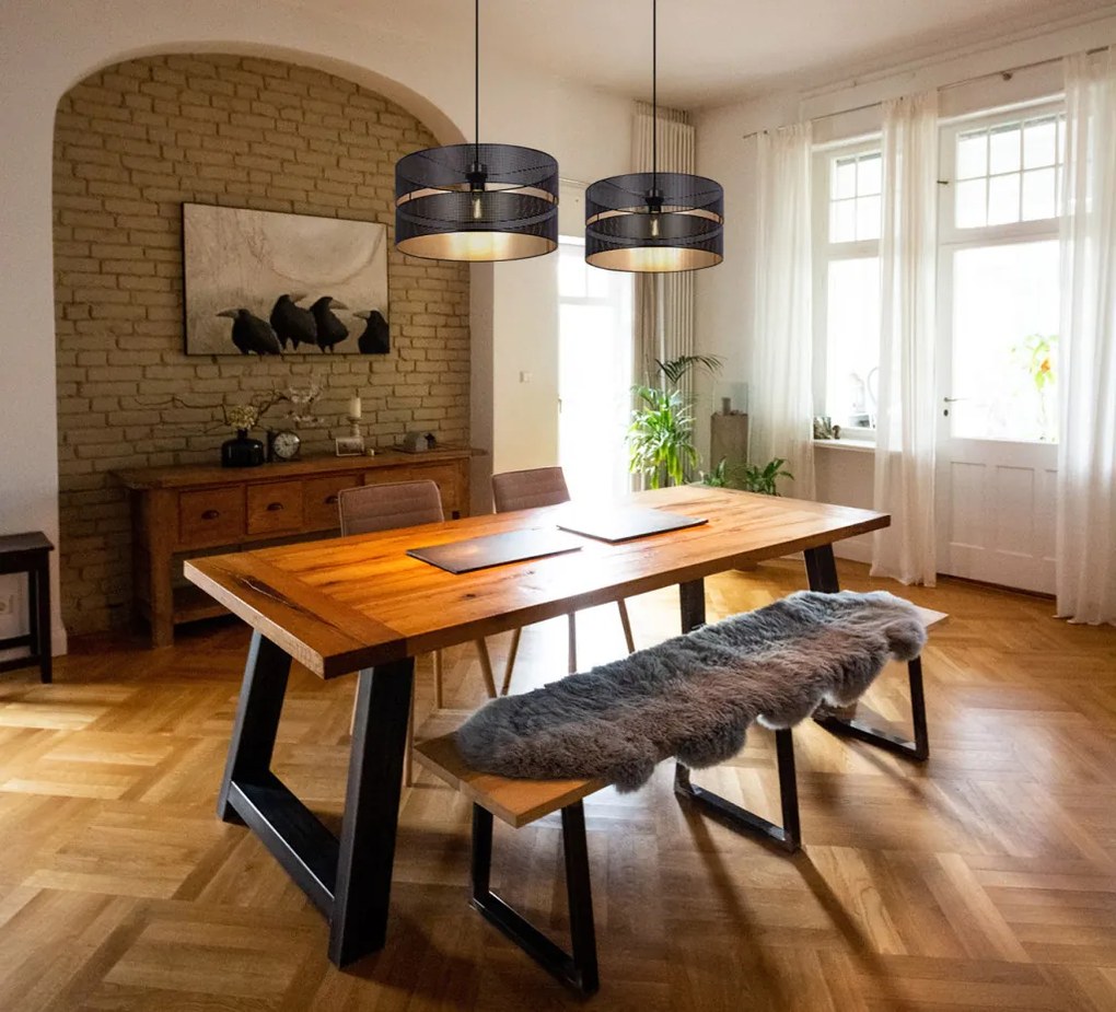 KAJA K-5501 MALAVI Ernyős Függesztett Lámpa Fekete E27 IP20