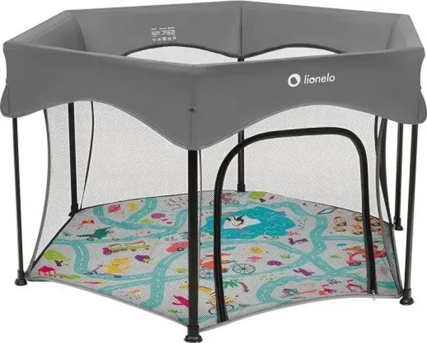 Lionelo - Játszókerítés ROEL PLUS Szürke Többszínű