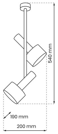 Csillár rúdon LINTERNA 2xGX53/12W/230V fekete