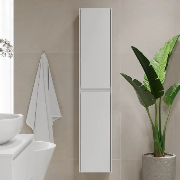 TRONDHEIM 174 cm-es fehér fürdőszobai szekrény