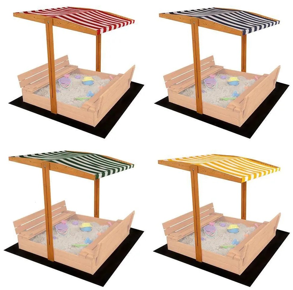 Tető a gyermek fa homokozóhoz Baby Mix 120x120 cm piros-fehér