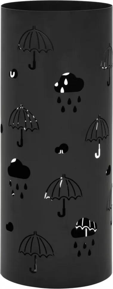 Fekete acél esernyőtartó esernyőmintával