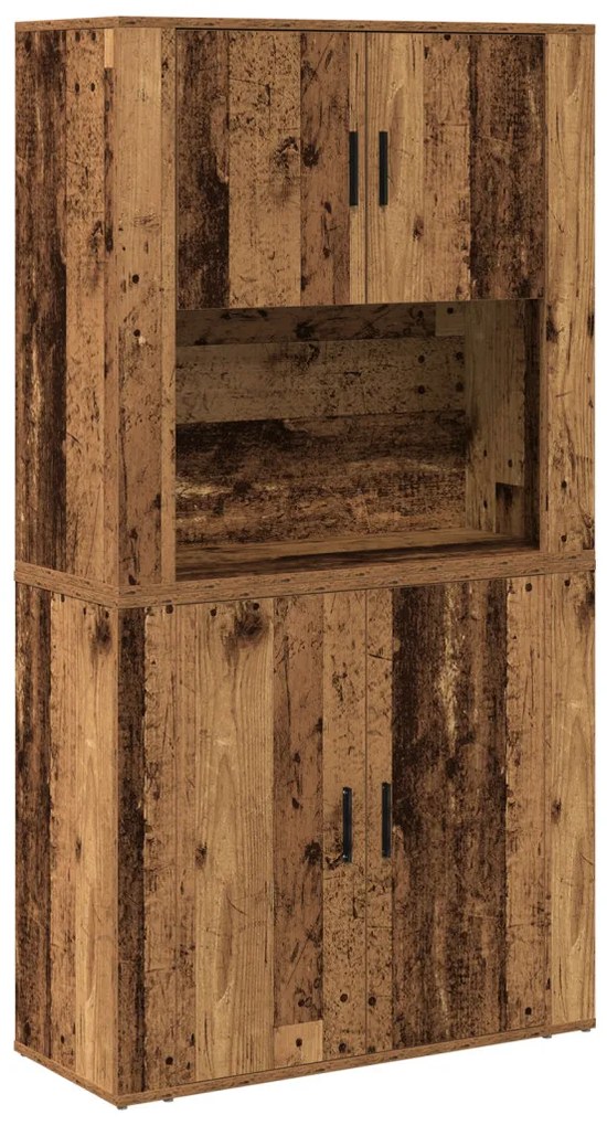 Magas szekrény Régi fa 80x33x150 cm Műszaki fa