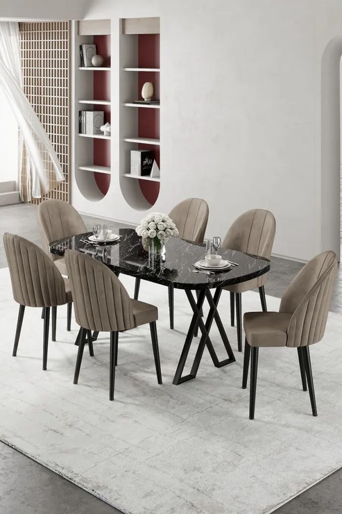 Kaye - Black Marble, Cappuccino
