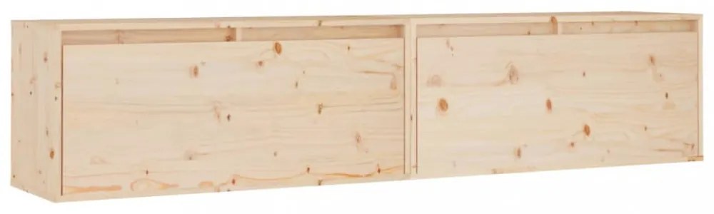 2 db tömör fenyőfa faliszekrény 80 x 30 x 35 cm