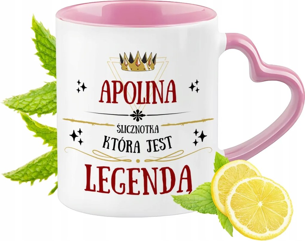 Apolina Bögre Rózsaszín Szív Alakú Füllel Kávé Ajándék